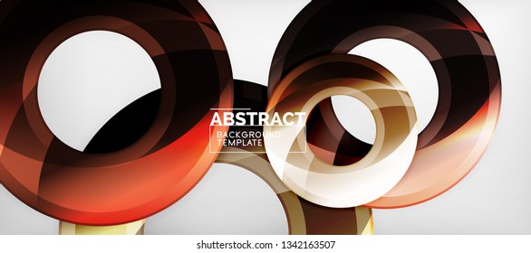Fondo geométrico de círculos brillante, ilustración vectorial