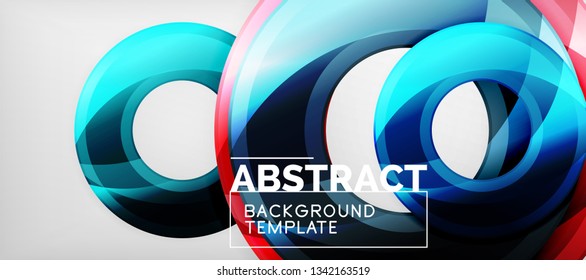 Glossy circles geometric background, vector illustration