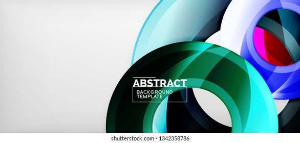 Glossy circles geometric background, vector illustration