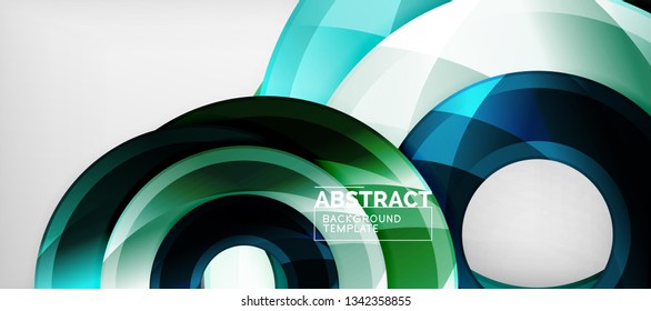 Glossy circles geometric background, vector illustration