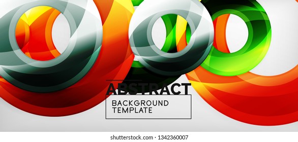 Glossy circles geometric background, vector illustration