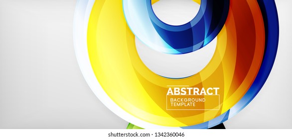 Glossy circles geometric background, vector illustration