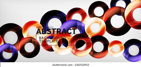 Glossy-Kreise, geometrischer Hintergrund, Vektorgrafik