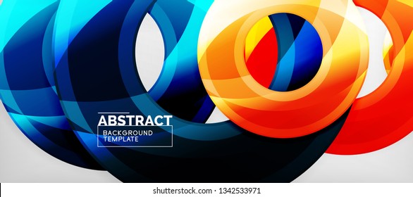 Glossy circles geometric background, vector illustration