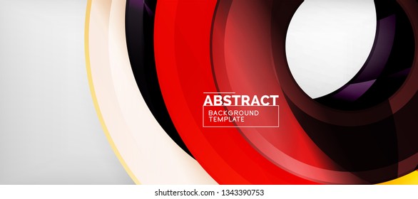 Glossy circles geometric background, vector illustration
