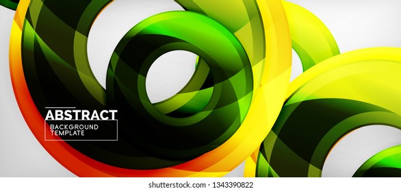 Glossy circles geometric background, vector illustration
