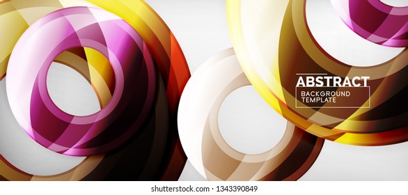 Fundo geométrico de círculos brilhantes, ilustração vetorial