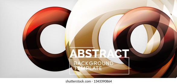 Glossy circles geometric background, vector illustration