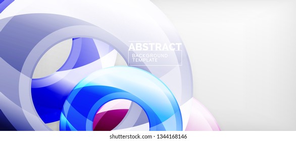 Glossy-Kreise, geometrischer Hintergrund, Vektorgrafik