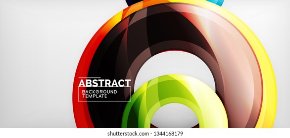 Glossy circles geometric background, vector illustration