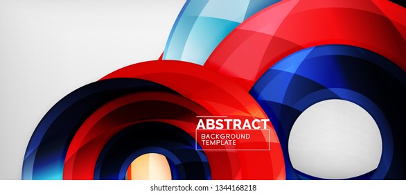 Glossy circles geometric background, vector illustration