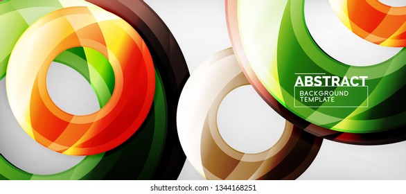 Glossy circles geometric background, vector illustration