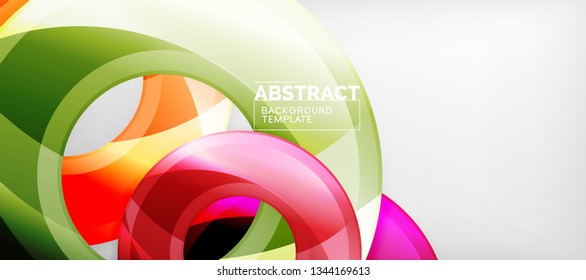 Glossy circles geometric background, vector illustration