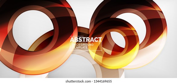 Glossy circles geometric background, vector illustration