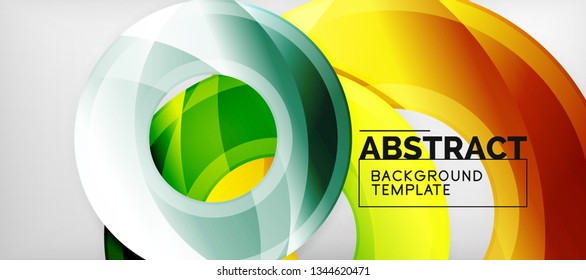 Glossy circles geometric background, vector illustration