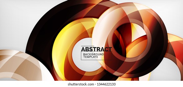 Glossy circles geometric background, vector illustration