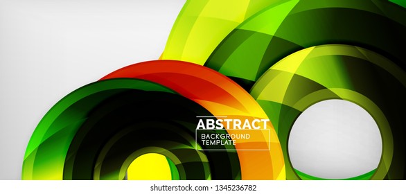 Glossy circles geometric background, vector illustration