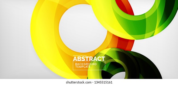 Fondo geométrico de círculos brillante, ilustración vectorial