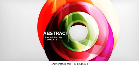 Glossy circles geometric background, vector illustration
