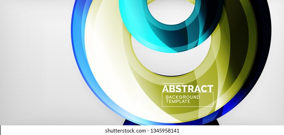 Glossy circles geometric background, vector illustration