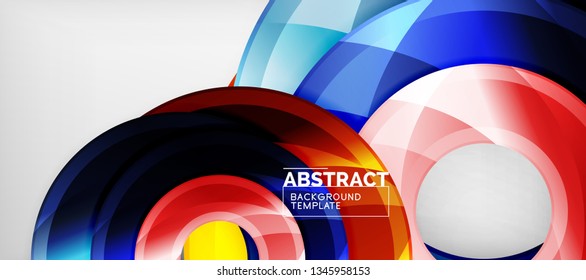 Glossy circles geometric background, vector illustration