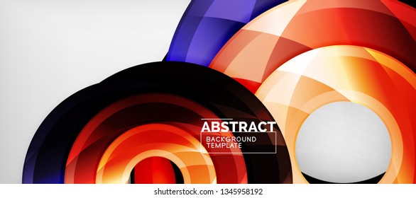 Glossy circles geometric background, vector illustration