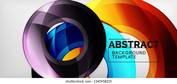 Glossy circles geometric background, vector illustration