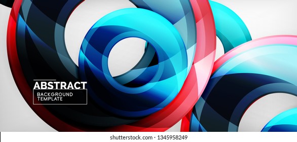 Fondo geométrico de círculos brillante, ilustración vectorial