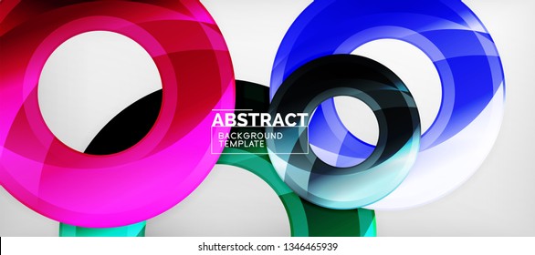 Glossy-Kreise, geometrischer Hintergrund, Vektorgrafik