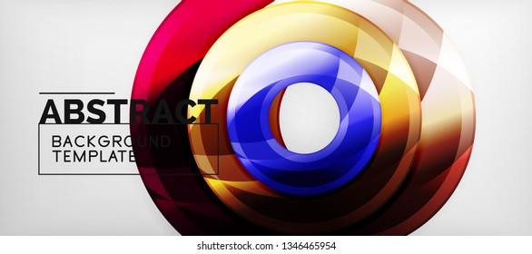 Fondo geométrico de círculos brillante, ilustración vectorial