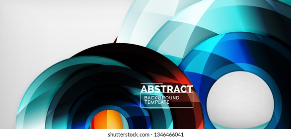 Glossy circles geometric background, vector illustration