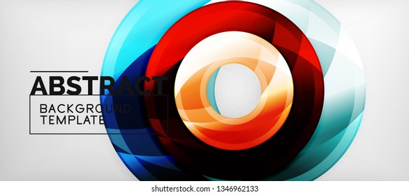 Glossy circles geometric background, vector illustration