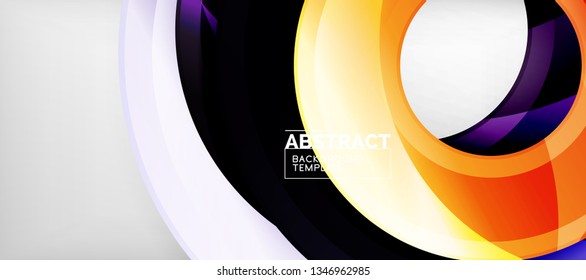 Glossy circles geometric background, vector illustration