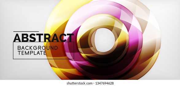 Glossy circles geometric background, vector illustration