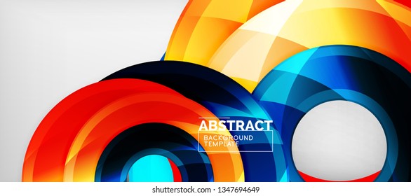 Glossy circles geometric background, vector illustration