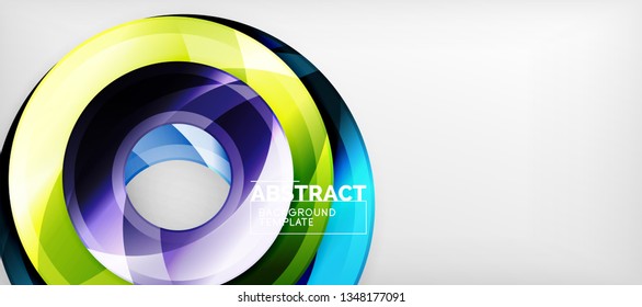 Glossy circles geometric background, vector illustration