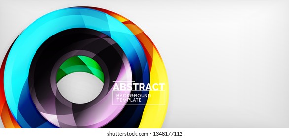 Fondo geométrico de círculos brillante, ilustración vectorial