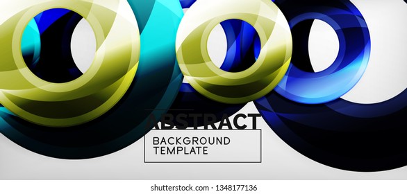 Glossy circles geometric background, vector illustration