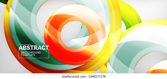 Glossy circles geometric background, vector illustration
