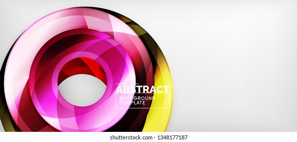 Glossy circles geometric background, vector illustration