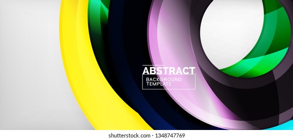 Glossy circles geometric background, vector illustration
