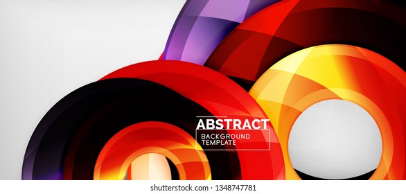Glossy circles geometric background, vector illustration