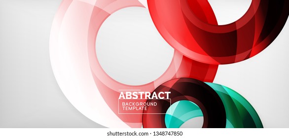 Glossy circles geometric background, vector illustration