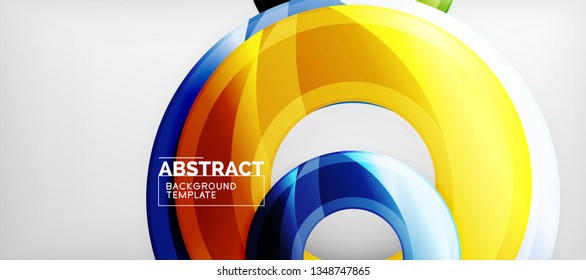 Glossy circles geometric background, vector illustration