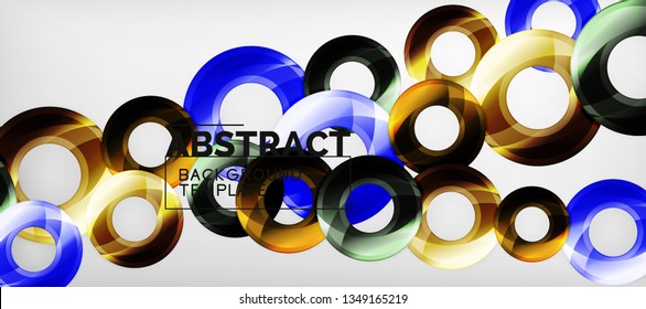 Glossy-Kreise, geometrischer Hintergrund, Vektorgrafik