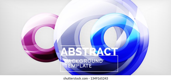 Glossy circles geometric background, vector illustration