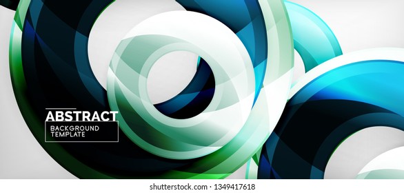 Glossy circles geometric background, vector illustration