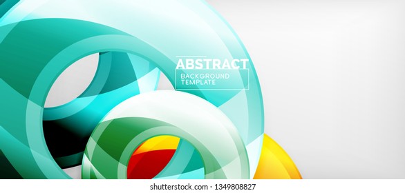 Glossy circles geometric background, vector illustration