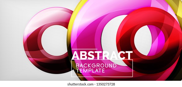 Glossy circles geometric background, vector illustration
