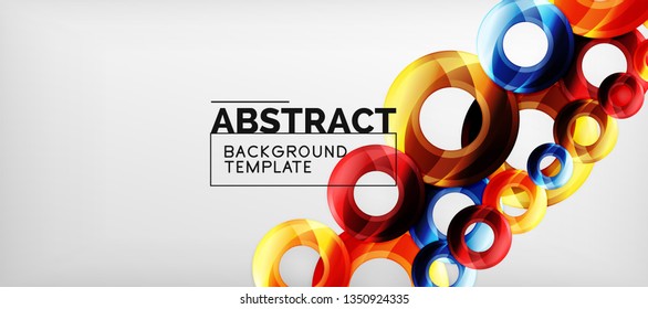 Glossy-Kreise, geometrischer Hintergrund, Vektorgrafik